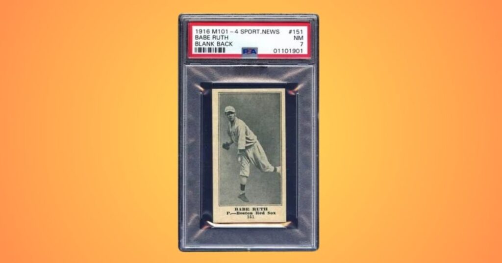 1916 M101 4 Sporting News 151 Babe Ruth Rookie Card