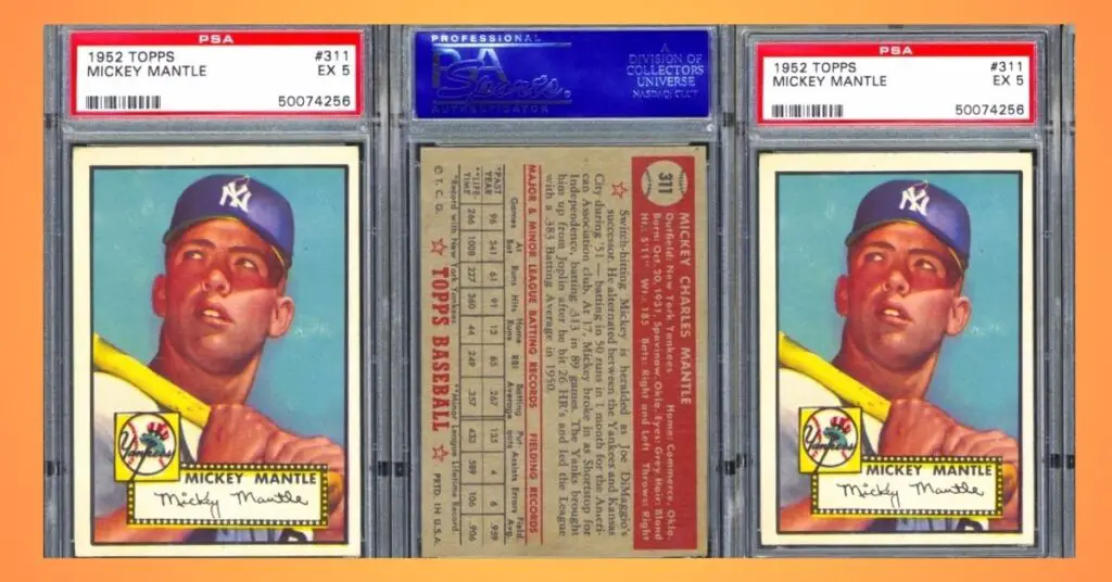 1952 Topps Mickey Mantle Baseball Card 311  graded PSA 8 NM MT