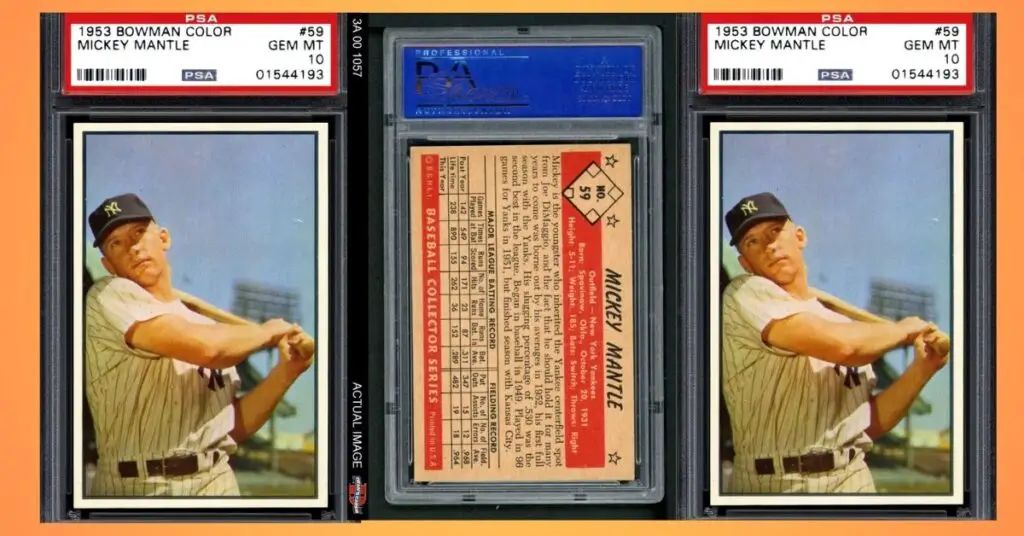 1953 Bowman Mickey Mantle Baseball Card 59 graded PSA 10 NM MT