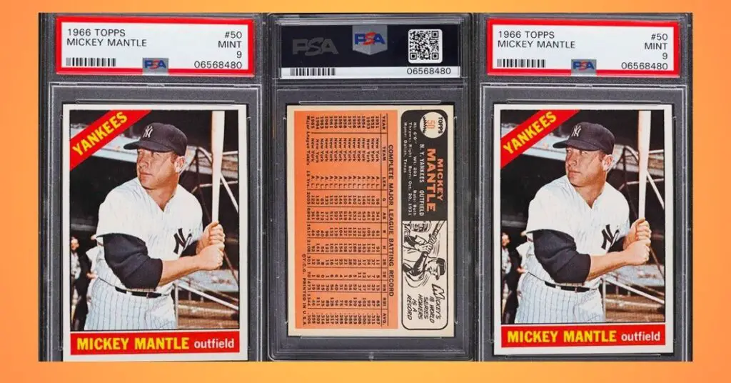 1966 Topps Mickey Mantle baseball card 50 graded PSA 9   