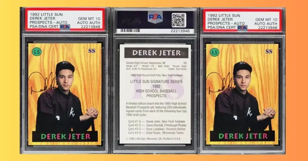 1992 Little Sun Prospects Derek Jeter ROOKIE AUTO DNA PSA 10 GEM MINT