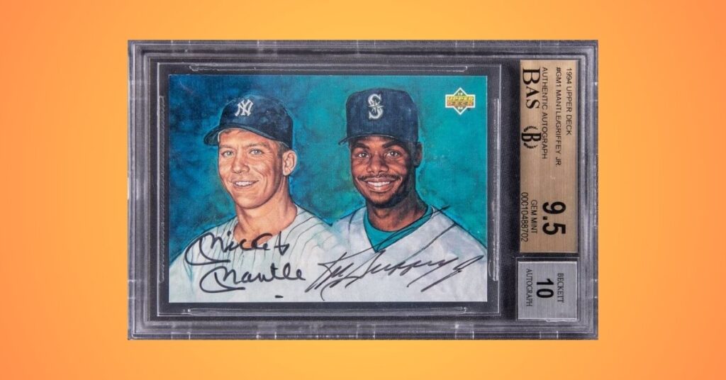 1994 Upper Deck UDA Mickey Mantle and Ken Griffey Jr. Dual Autograph