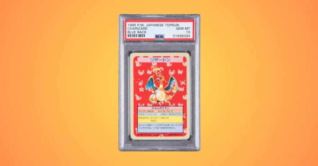 1995 Pokemon Japanese Topsun Charizard Scarce Blue Back