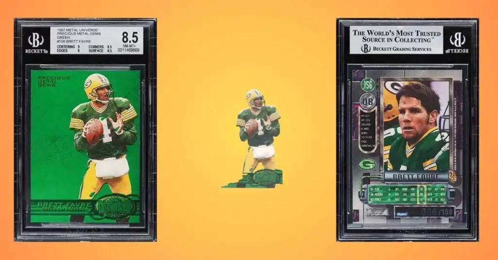 1997 Metal Universe Precious Metal Gems Brett Favre PMG GREEN