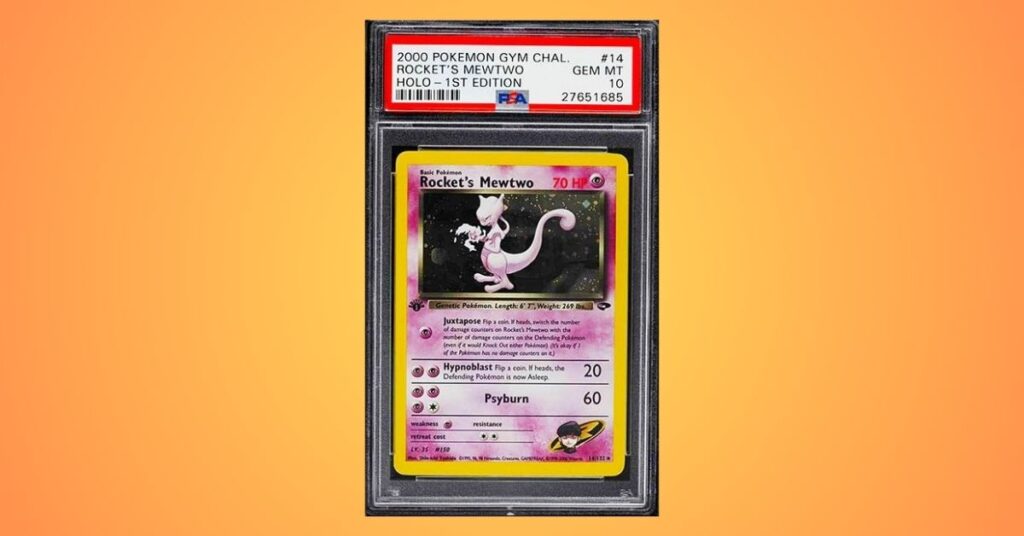 2000 Gym Challenge Rocket’s (1st Edition) Mewtwo holo #14