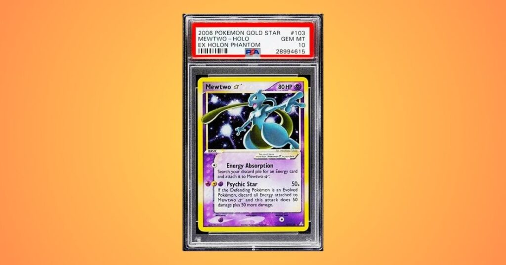 2006 EX Holon Phantom Gold Star Mewtwo Pokemon Card Holographic #103