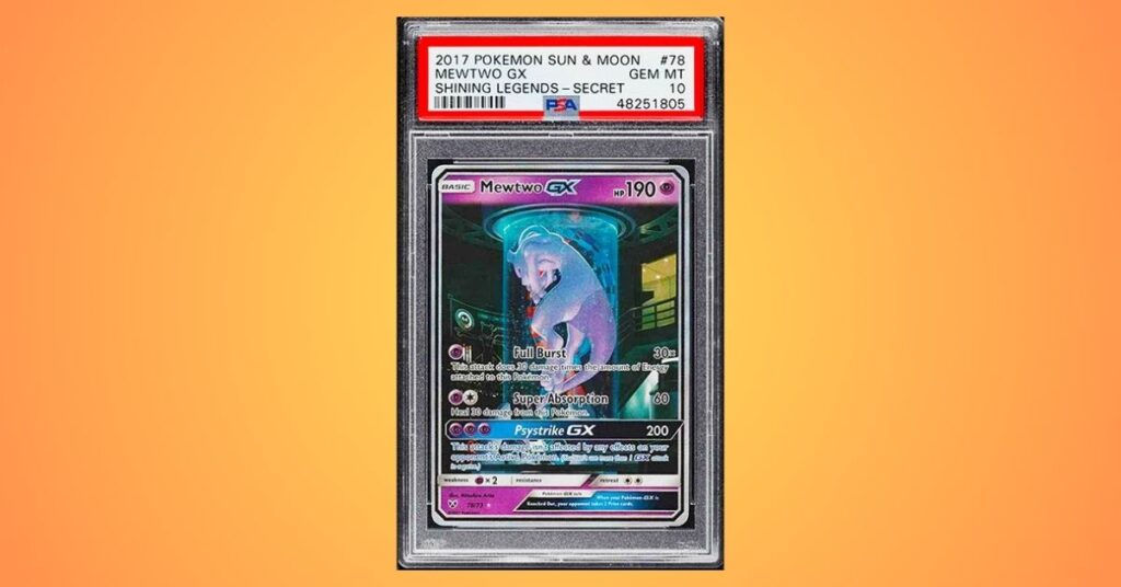 2017 Sun & Moon Shining Legends GX Secret Rare Mewtwo Pokemon Card #78