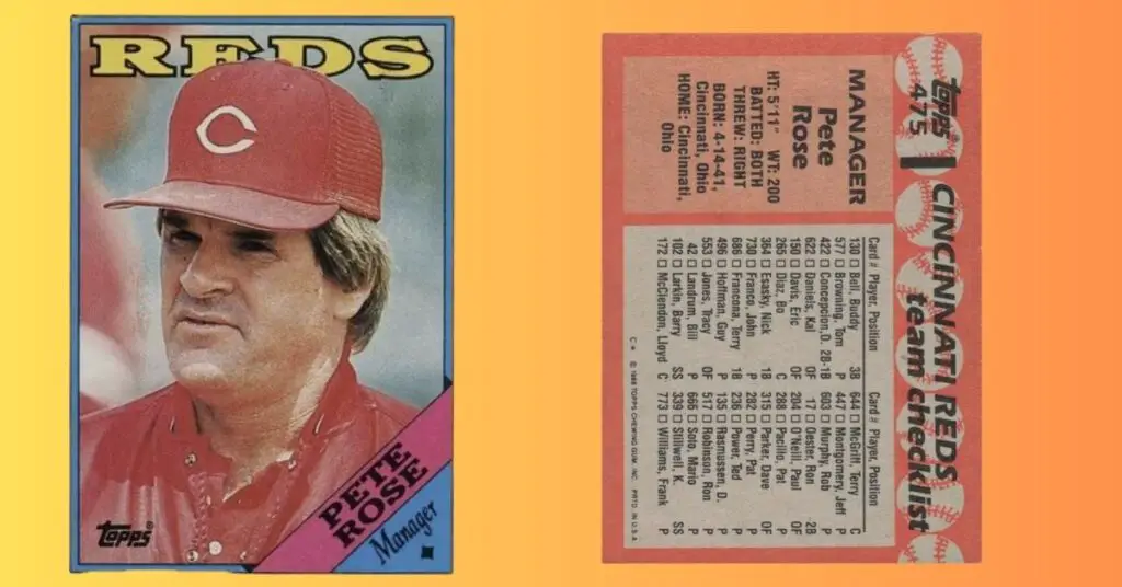 1988 Topps 475 Pete Rose Baseball Card