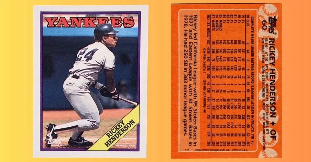 1988 Topps 60 Rickey Henderson Baseball Card