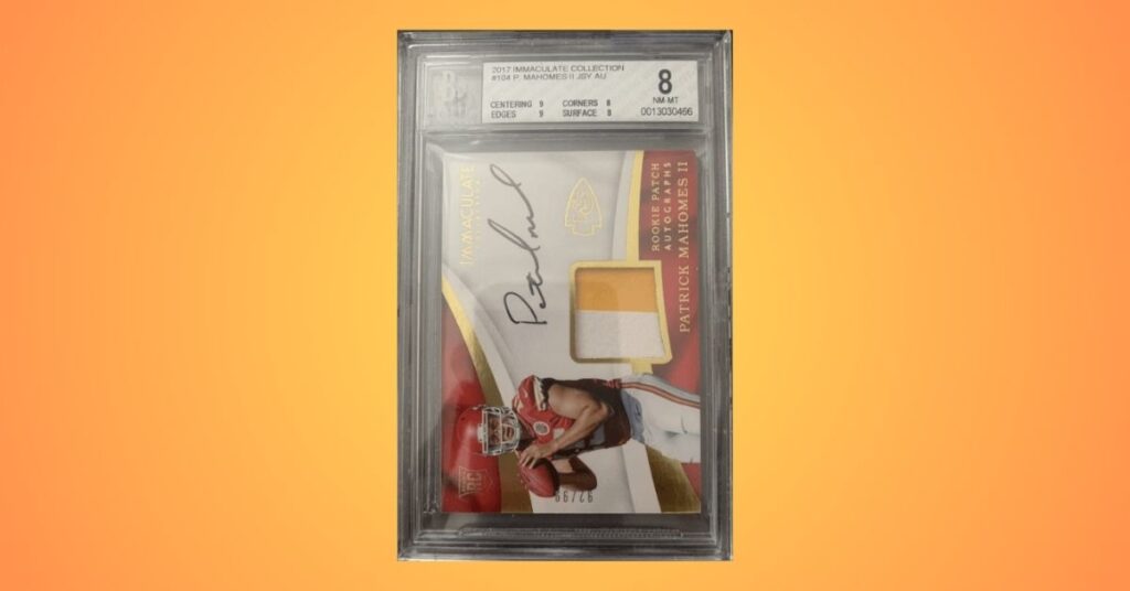 2017 Immaculate Collection Patrick Mahomes Rookie Card Auto Patch #104 /99